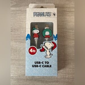 Peanuts USB-C Charging Cable - Snoopy Christmas Tree 4FT Charging/Data/Sync Cord